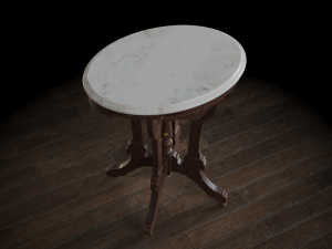 antique pedestal table 003 3D Model