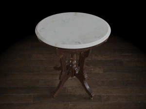 antique pedestal table 003 3D Model