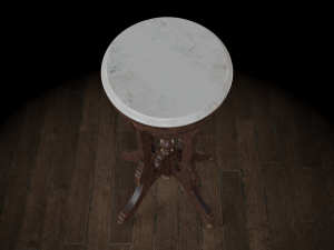 antique pedestal table 003 3D Model