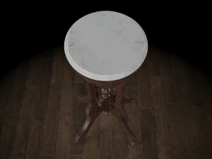 antique pedestal table 003 3D Model