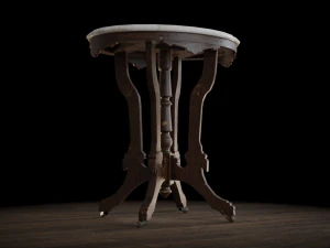 antique pedestal table 003 3D Model