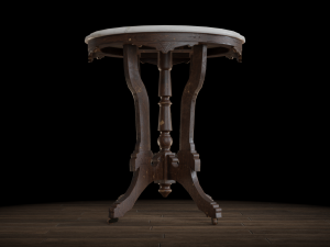 antique pedestal table 003 3D Model