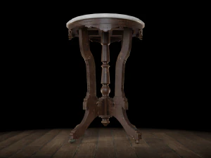 antique pedestal table 003 3D Model