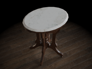antique pedestal table 003 3D Model