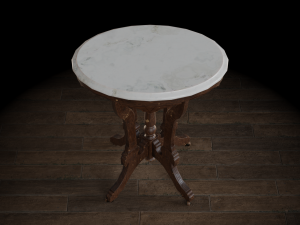 antique pedestal table 003 3D Model