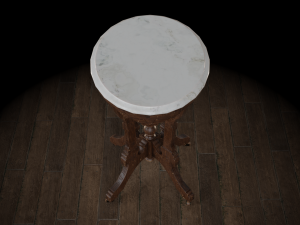 antique pedestal table 003 3D Model