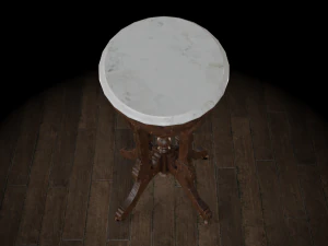 antique pedestal table 003 3D Model