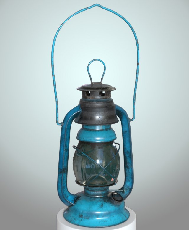 blue old lamp 3D 모델 .c4d .max .obj .3ds .fbx .stl .blend 