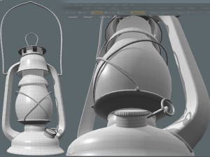 blue old lamp 3D 모델