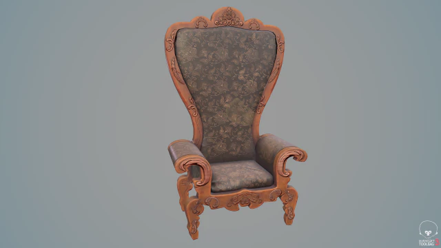 Rocco throne 3D Model .c4d .max .obj .3ds .fbx .stl .blend 