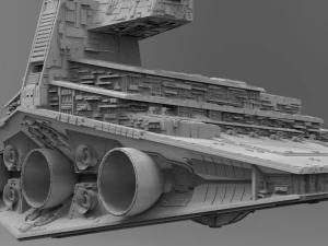 Imperial II Star Destroyer Star Wars: alto livello di dettaglio Modello 3D