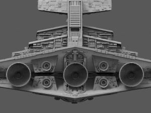 Imperial II Star Destroyer Star Wars: alto livello di dettaglio Modello 3D