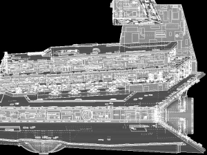 Imperial II Star Destroyer Star Wars: alto livello di dettaglio Modello 3D