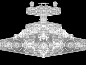 Imperial II Star Destroyer Star Wars: alto livello di dettaglio Modello 3D