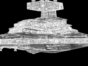 imperial ii star destroyer star wars - high detail level 3D-Modell