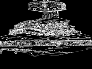 Imperial II Star Destroyer Star Wars: alto livello di dettaglio Modello 3D