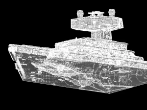 Imperial II Star Destroyer Star Wars: alto livello di dettaglio Modello 3D