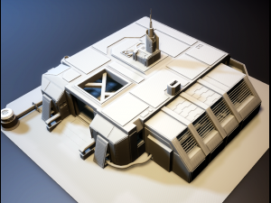 sci-fi rpg house with interior - high details level vr - ar - low-poly 3D Model