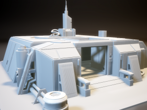 sci-fi rpg house with interior - high details level vr - ar - low-poly 3D Model