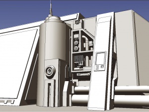 sci-fi rpg house with interior - high details level vr - ar - low-poly 3D Model