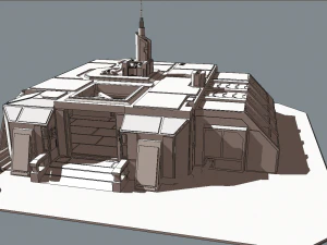 sci-fi rpg house with interior - high details level vr - ar - low-poly 3D Model