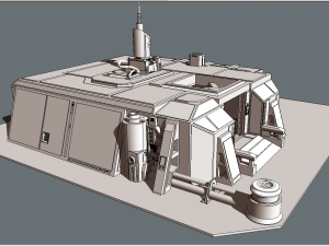 sci-fi rpg house with interior - high details level vr - ar - low-poly 3D Model