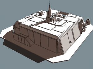 sci-fi rpg house with interior - high details level vr - ar - low-poly 3D Model