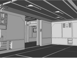 sci-fi rpg house with interior - high details level vr - ar - low-poly 3D Model
