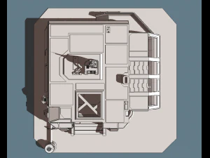 sci-fi rpg house with interior - high details level vr - ar - low-poly 3D Model