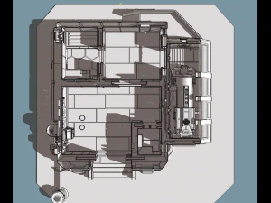 sci-fi rpg house with interior - high details level vr - ar - low-poly 3D Model