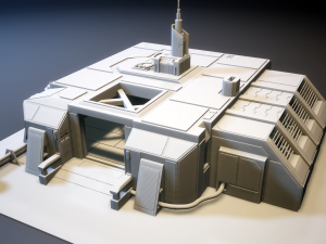 sci-fi rpg house with interior - high details level vr - ar - low-poly 3D Model