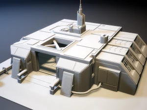 sci-fi rpg house with interior - high details level vr - ar - low-poly 3D Model