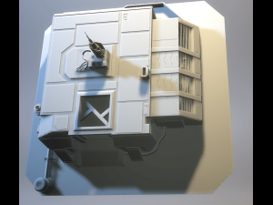 sci-fi rpg house with interior - high details level vr - ar - low-poly 3D Model