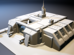 sci-fi rpg house with interior - high details level vr - ar - low-poly 3D Model