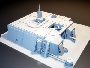 sci-fi rpg house with interior - high details level vr - ar - low-poly 3D Model