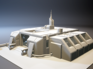 sci-fi rpg house with interior - high details level vr - ar - low-poly 3D Model