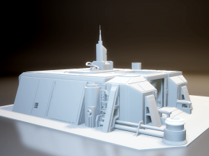 sci-fi rpg house with interior - high details level vr - ar - low-poly 3D Model