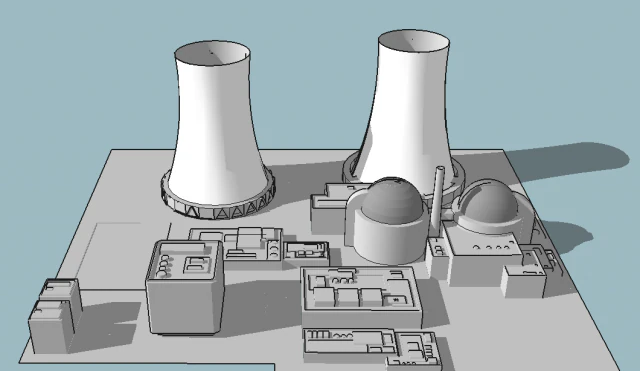 nuclear power plant 3D Model .c4d .max .obj .3ds .fbx .stl .blend 