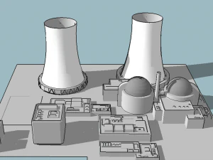 атомная электростанция 3D Модель