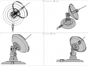 sci-fi parabolic antenna - high detail level 3d print model Model 3D