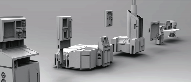scifi computers kitbash 3D Model .c4d .max .obj .3ds .fbx .stl .blend 