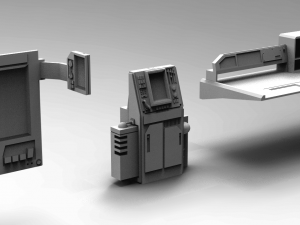 scifi computers kitbash 3D Model