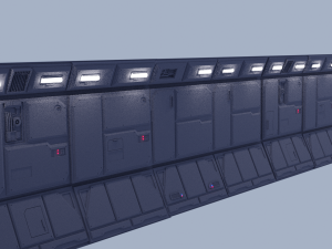 sci-fi wall and floor panels kit - 21 parts kitbash Modèle 3D