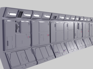 sci-fi wall and floor panels kit - 21 parts kitbash Modèle 3D