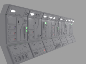 sci-fi wall and floor panels kit - 21 parts kitbash Modèle 3D