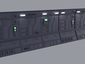 sci-fi wall and floor panels kit - 21 parts kitbash Modèle 3D