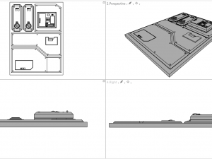 sci-fi wall and floor panels kit - 21 parts kitbash Modèle 3D