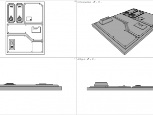 sci-fi wall and floor panels kit - 21 parts kitbash Modèle 3D