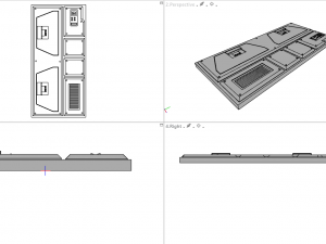 sci-fi wall and floor panels kit - 21 parts kitbash Modèle 3D
