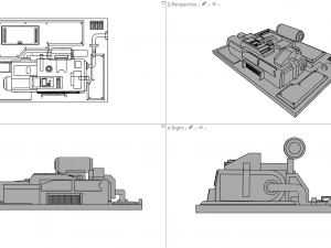 sci-fi wall and floor panels kit - 21 parts kitbash 3D Model